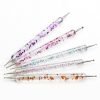 5pcs per set Glitter Chips Design Acrylic Handle 2 Way Marbleizing Dotting Pen Set-7