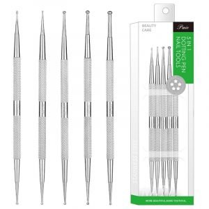 5pcs per set Stainless Steel Handle 2 Way Marbleizing Dotting Pen Set