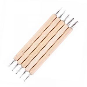 5pcs per set Wooden 2 Way Marbleizing Dotting Pen Set