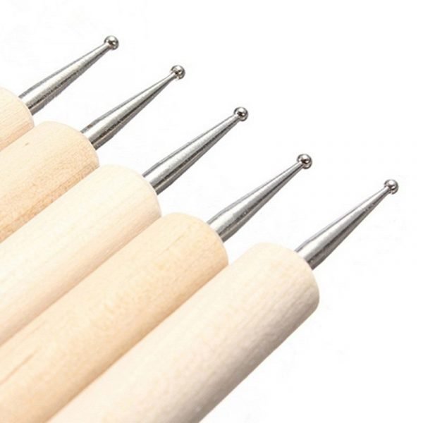 5pcs per set Wooden 2 Way Marbleizing Dotting Pen Set-4