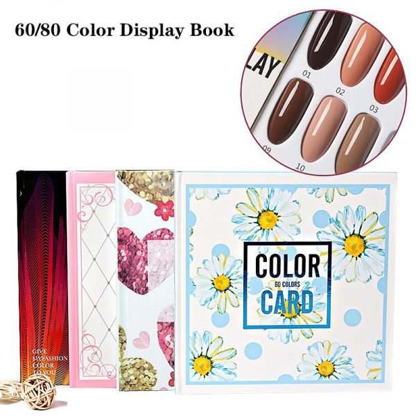 60 And 80 Colors Various Designs Of Nail Gel Polish Display Card Book Color Board