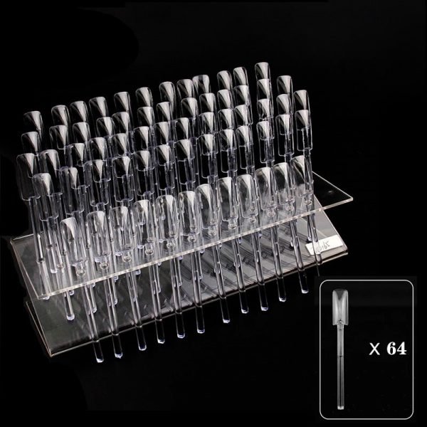 64 Holes Nail Art Salon Color Display Stand Rack With 64 Color Sticks Set-1