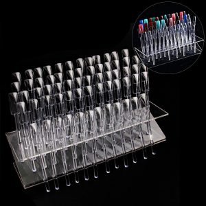 64 Holes Nail Art Salon Color Display Stand Rack With 64 Color Sticks Set