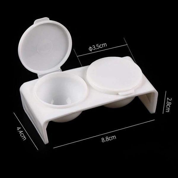 Double Cups Plastic Dappen Dish for Nail Art Acrylic Liquid Powder-5