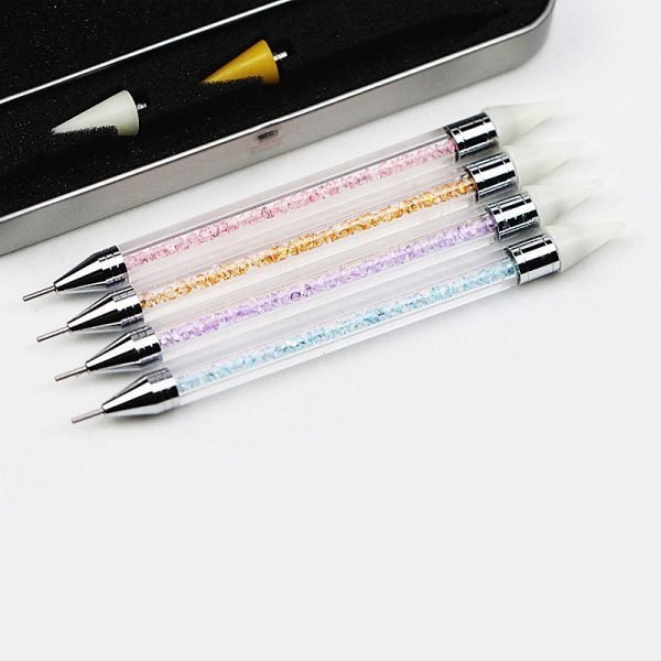 Dual-ended Nail Art Dotting Wax Pen and 2pcs Replacement Head With Box-4