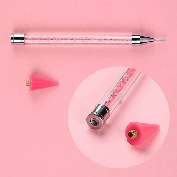 Dual-ended Nail Rhinestone Studs Picker With Crystal Handle Wax Pen Dotting Tool-5