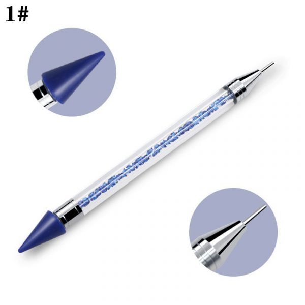 Dual-ended Nail Rhinestone Studs Picker With Crystal Handle Wax Pen Dotting Tool-9