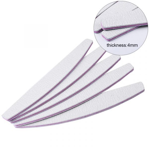 High-quality Half Moon Shape Double Sided Grit Emery Nail Polishing File-1