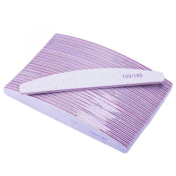 High-quality Half Moon Shape Double Sided Grit Emery Nail Polishing File-4