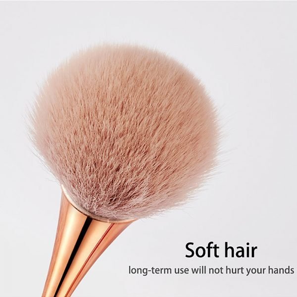 Long Slim Metallic Handle Soft Hair Nail Dust Cleaning Brush Face Makeup Brush-4