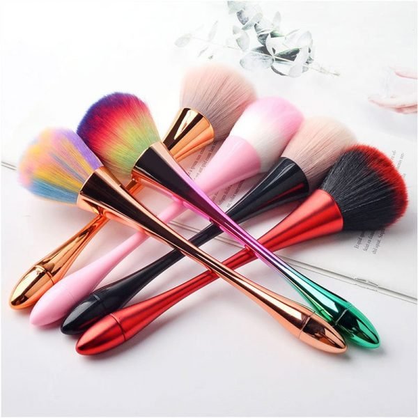 Long Slim Metallic Handle Soft Hair Nail Dust Cleaning Brush Face Makeup Brush-7