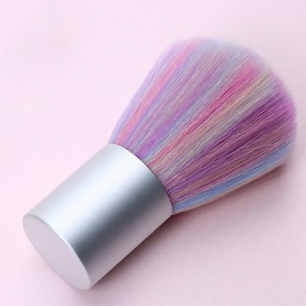 Multi-Color Soft Hair Metal Handle Nail Art Dust Cleaning Brush-4