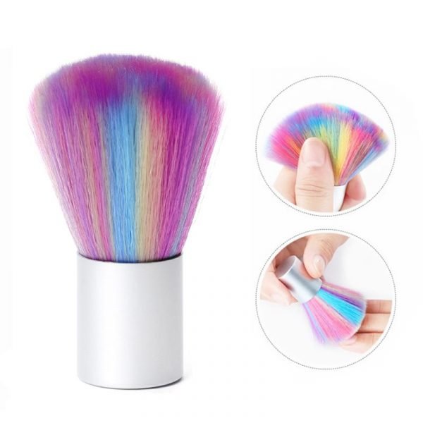 Multi-Color Soft Hair Metal Handle Nail Art Dust Cleaning Brush