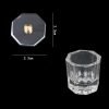 Nail Art Octangle Shape Glass Acrylic Dappen Dish With Stainless Lid-3