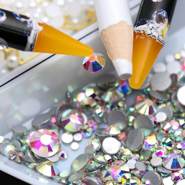 Nail Art Rhinestones Gems Picking Tools Self-adhesive Crayon Dotting Pencil-2