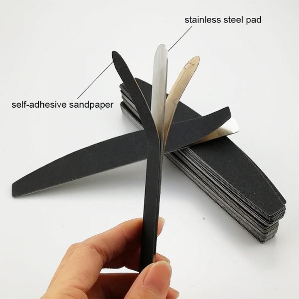 Stainless Steel Nail File Pad Board For Replaceable Sandpaper Nail File-2