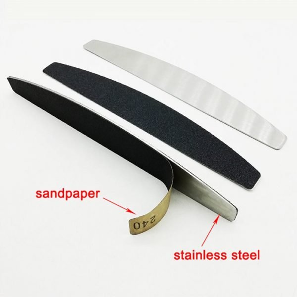 Stainless Steel Nail File Pad Board For Replaceable Sandpaper Nail File-3
