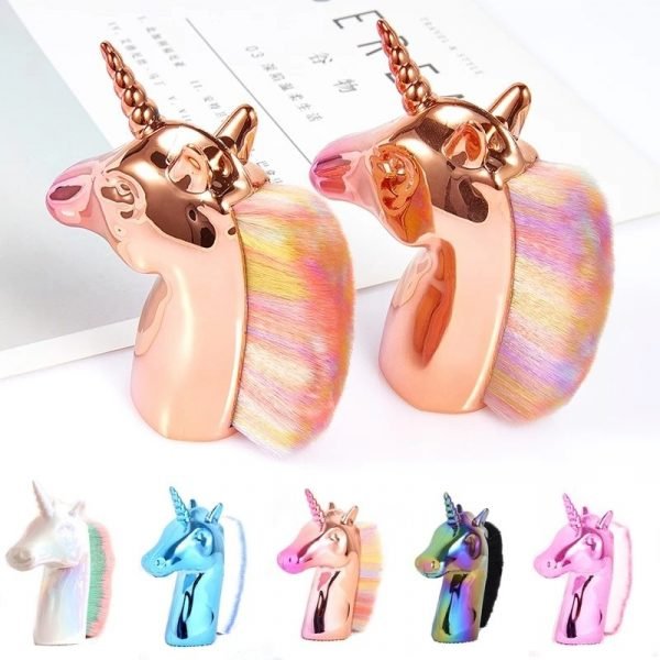 Unicorn Shape Nail Dust Remover Brush Makeup Brushes