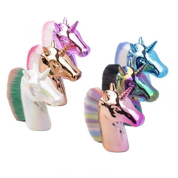 Unicorn Shape Nail Dust Remover Brush Makeup Brushes-7