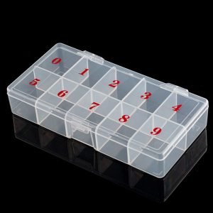 10 Grids Empty Nail Tips Storage Box Large Capacity Rhinestone Jewelry Case