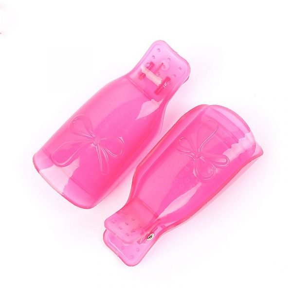 10pcs Bowknot Design Gel Nail Polish Remover Clip Wearable Soak Off Cap-3