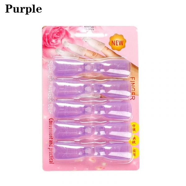 10pcs Bowknot Design Gel Nail Polish Remover Clip Wearable Soak Off Cap-8