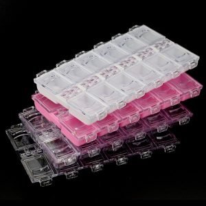 12 Slots Divided Nail Decoration Rhinestone Storage Box Organizer