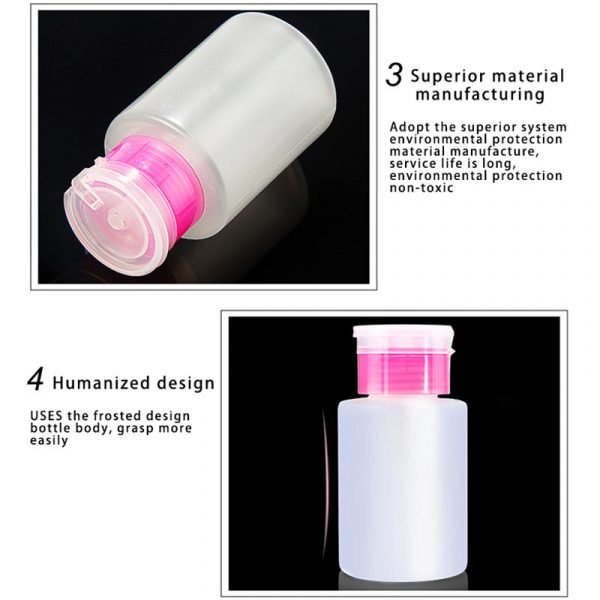 150ml Nail Salon Refillable Container Plastic Liquid Push Down Bottle-6