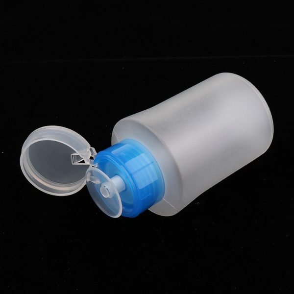 180ML Tapered Shape Nail Polish Remover Bottle Makeup Plastic Dispenser With Lock-3