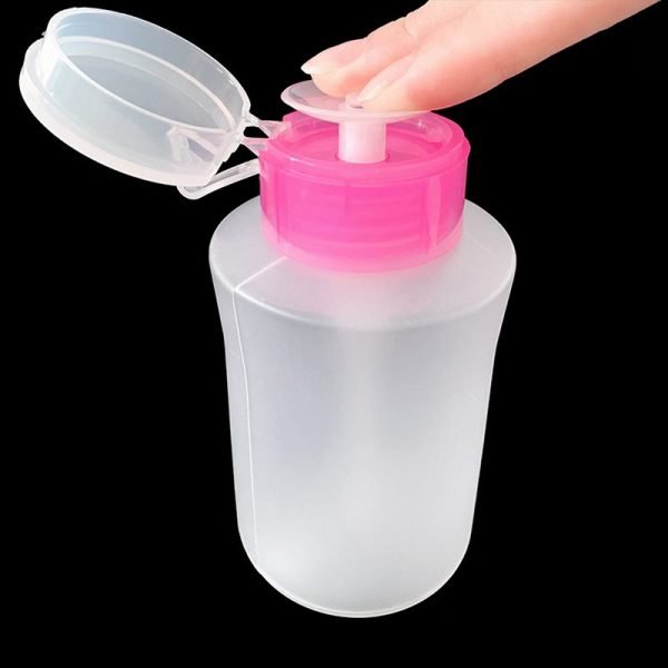 180ML Tapered Shape Nail Polish Remover Bottle Makeup Plastic Dispenser With Lock-5