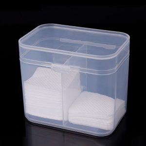 2 Slots Nail Polish Remover Wipes Cotton Pad Container Storage Box