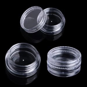 3ml Clear Plastic Jar Pot For Nail Art Make Up Cosmetic Glitter