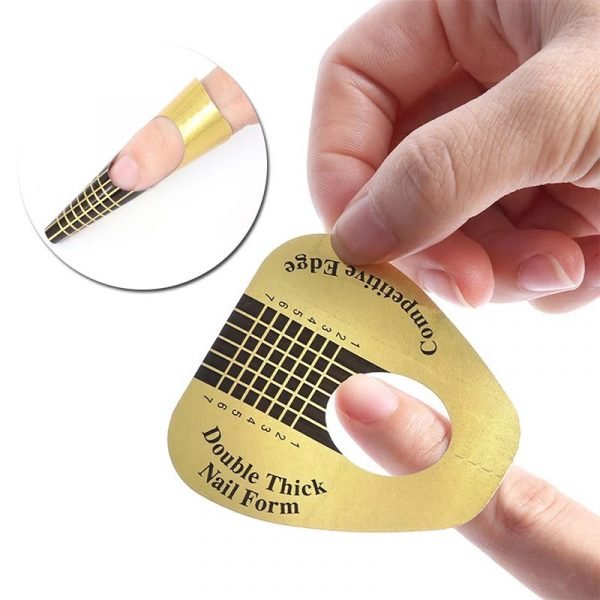 500pcs Double Thick Nail Art Tips Extension Forms Guide-6