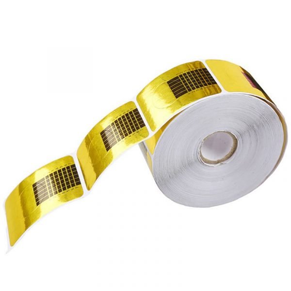 500pcs Gold Square Shape Nail Art Tips Extension Forms Guide-2