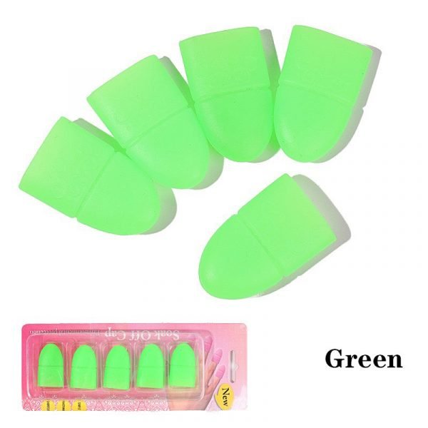 5pcs Nail Art UV Gel Polish Remover Wrap Silicone Elastic Soak Off Cap Clip-13