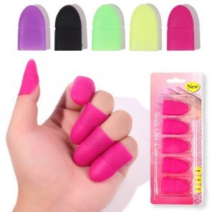5pcs Nail Art UV Gel Polish Remover Wrap Silicone Elastic Soak Off Cap Clip