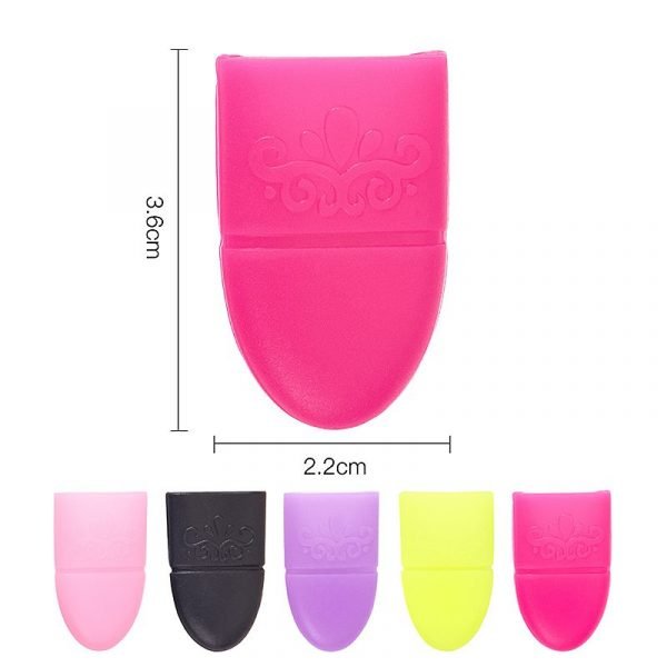 5pcs Nail Art UV Gel Polish Remover Wrap Silicone Elastic Soak Off Cap Clip-5
