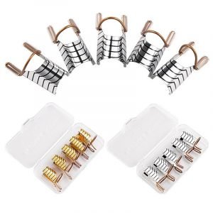 5pcs Reusable Gold and Silver Aluminum Foil Nail Art Form