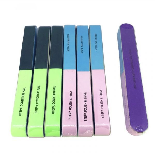 7 Steps Nail Shiner Buffer Polishing Block Sanding Files-5