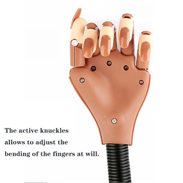 Adjustable Nail Art Model Hand Nail Practice Hand With Clamp Holder And 100 Refill Nail Tips-2