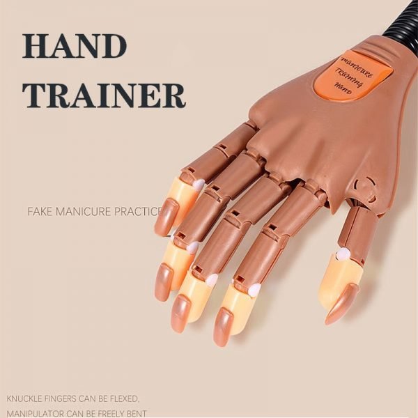 Adjustable Nail Art Model Hand Nail Practice Hand With Clamp Holder And 100 Refill Nail Tips-6