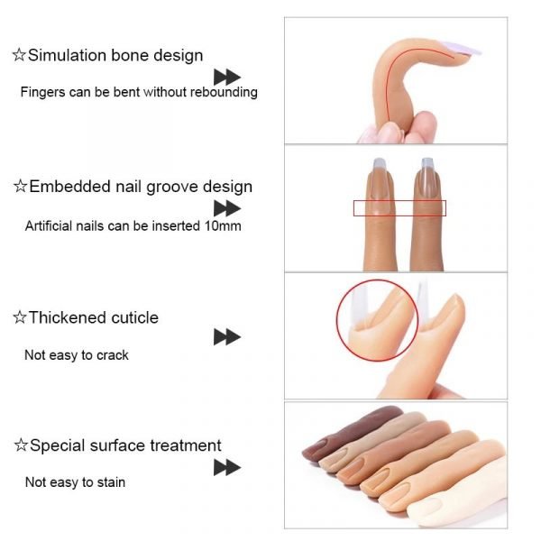 Highly Simulated Silicone Nail Art Practice Trainer Finger-5