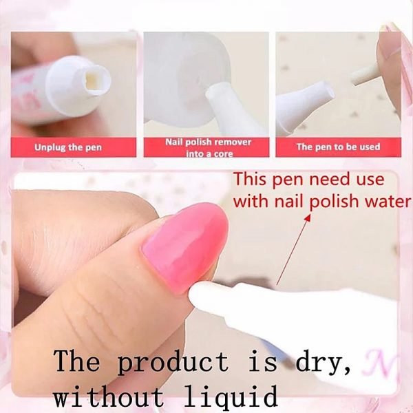 Nail Art Polish Corrector Removal Remover Pen With Replacement Tips-9