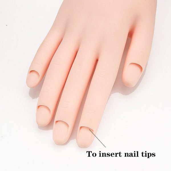 Nail Art Soft PVC Flectional Practice Hand Model-4
