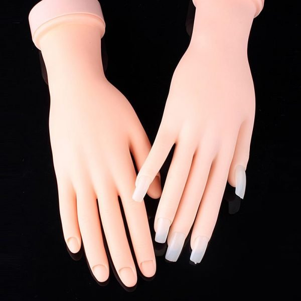Nail Art Soft PVC Flectional Practice Hand Model-7