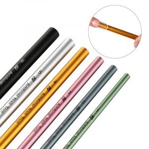 6Pcs French Acrylic Nail Art Tips Shaping C Curve Metal Rod Sticks