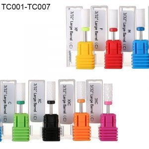 3/32" Shank Size Flat Top Large Barrel White Ceramic Drill Bits TC001-TC007