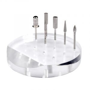 12 Holes Round Nail Drill Bits Display Rack Transparent Acrylic Nail bits Holder Organizer
