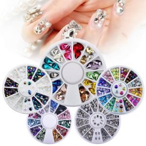 AB Color Varied Shapes Nail Art Acrylic Rhinestone Gem In Wheel