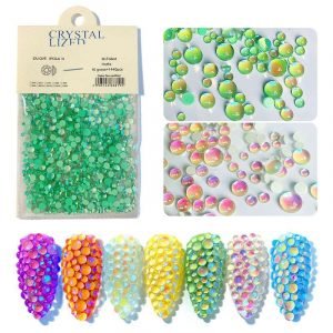 1440pcs 3D Flat Mermaid Symphony Design Jewelry Nail Art Pearl Charms